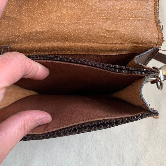 L 'artigiano Italian Leather Crossbody Bag Brown Small - Picture 11 of 12